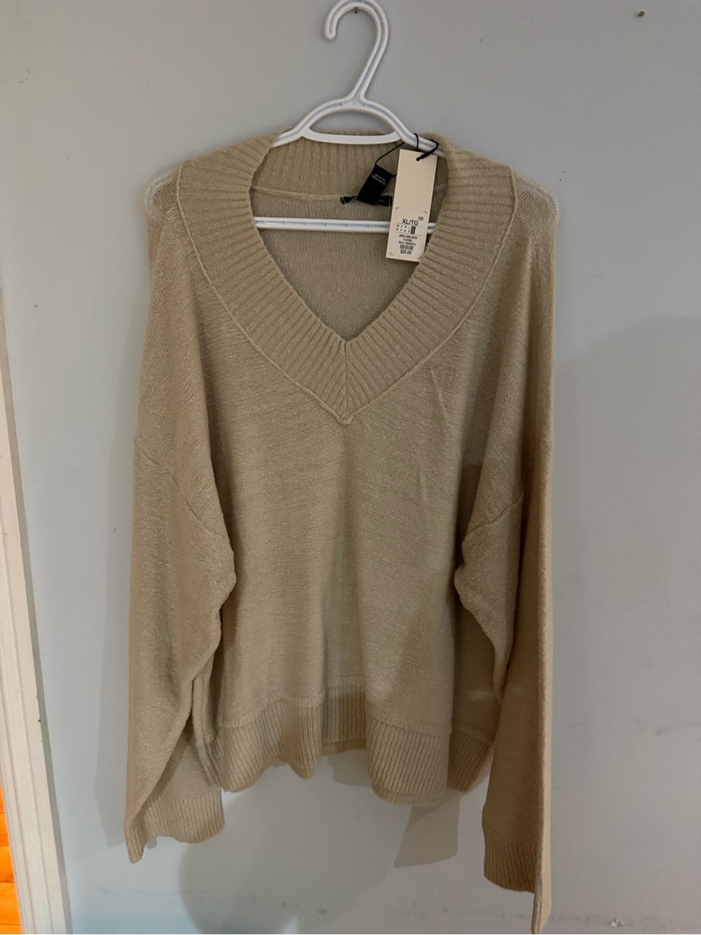 Beige V-Neck Women's Sweater
